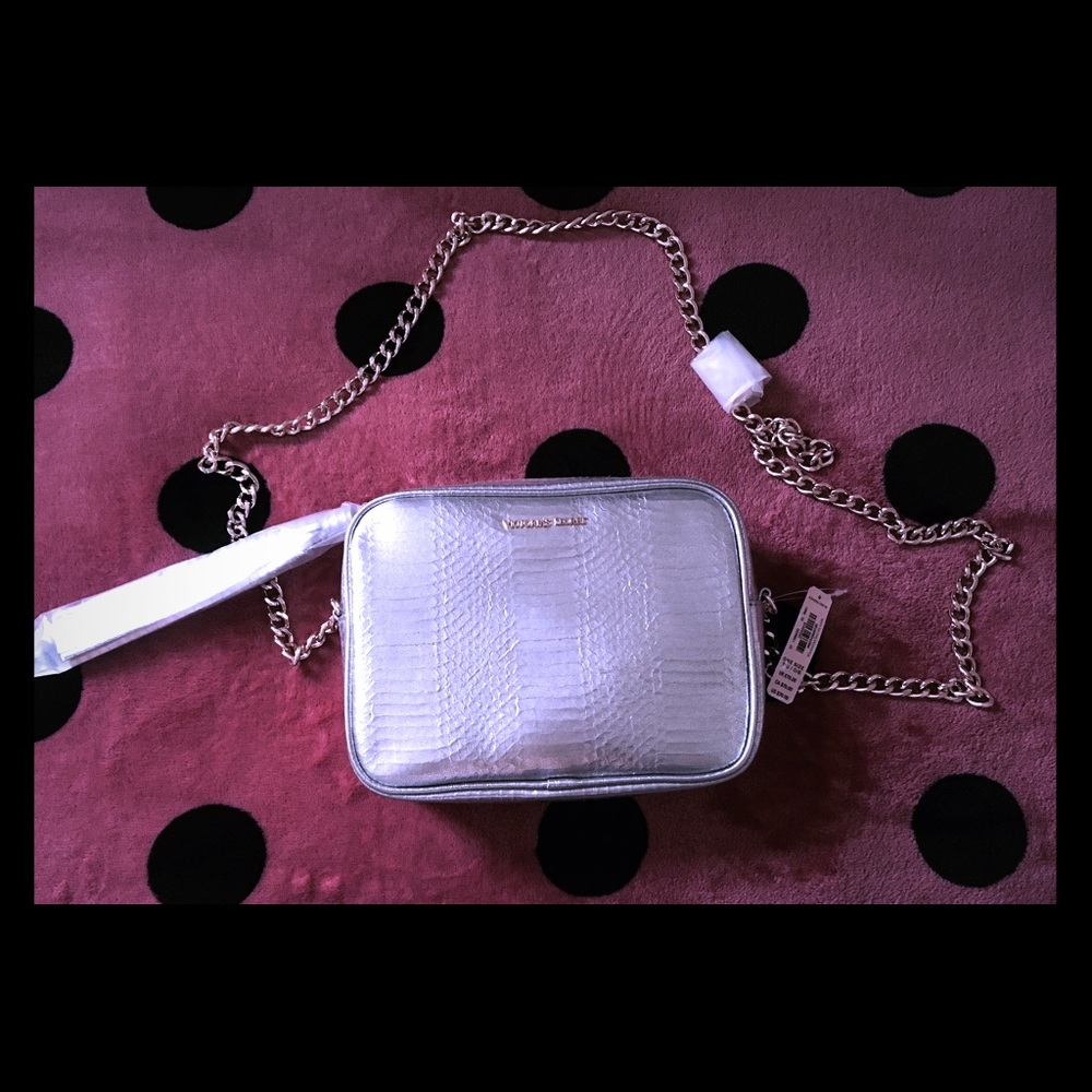 NEW grey w/gold chain purse from Victoria's Secret